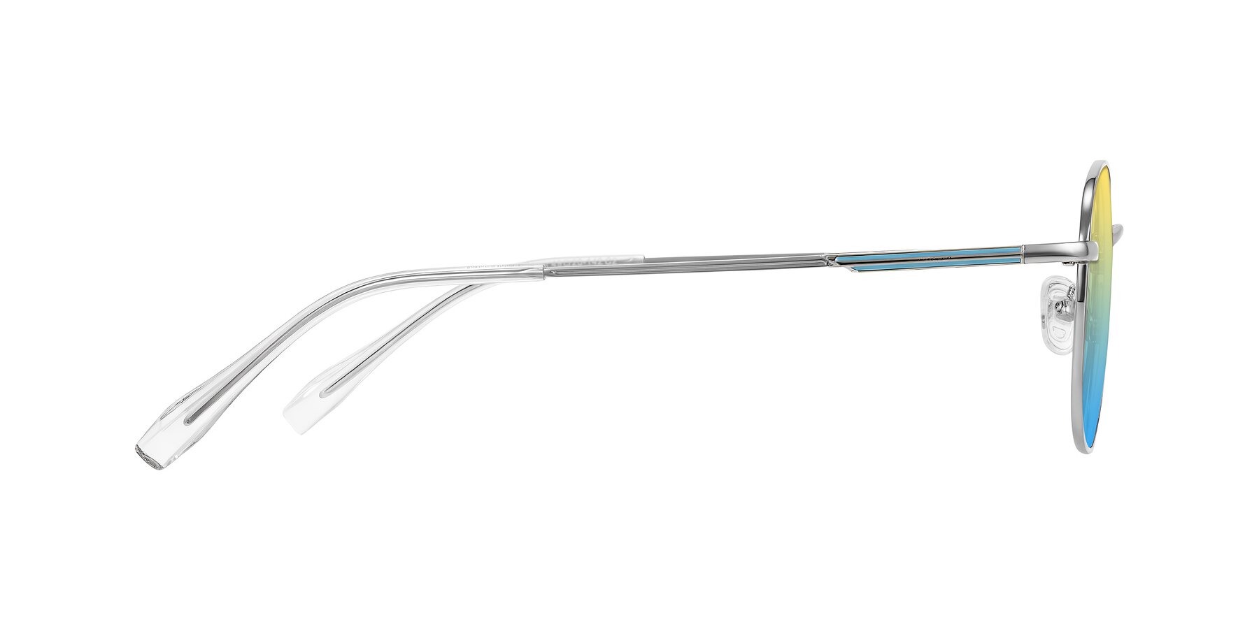 Side of Inver in Silver with Yellow / Blue Gradient Lenses