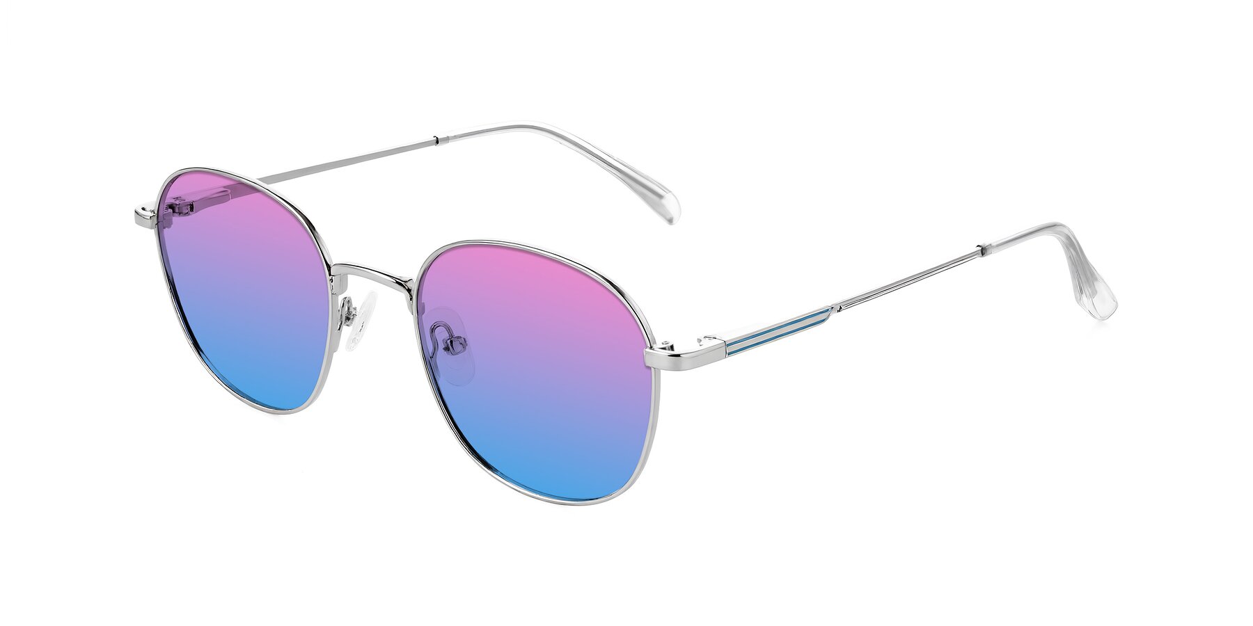 Angle of Inver in Silver with Pink / Blue Gradient Lenses