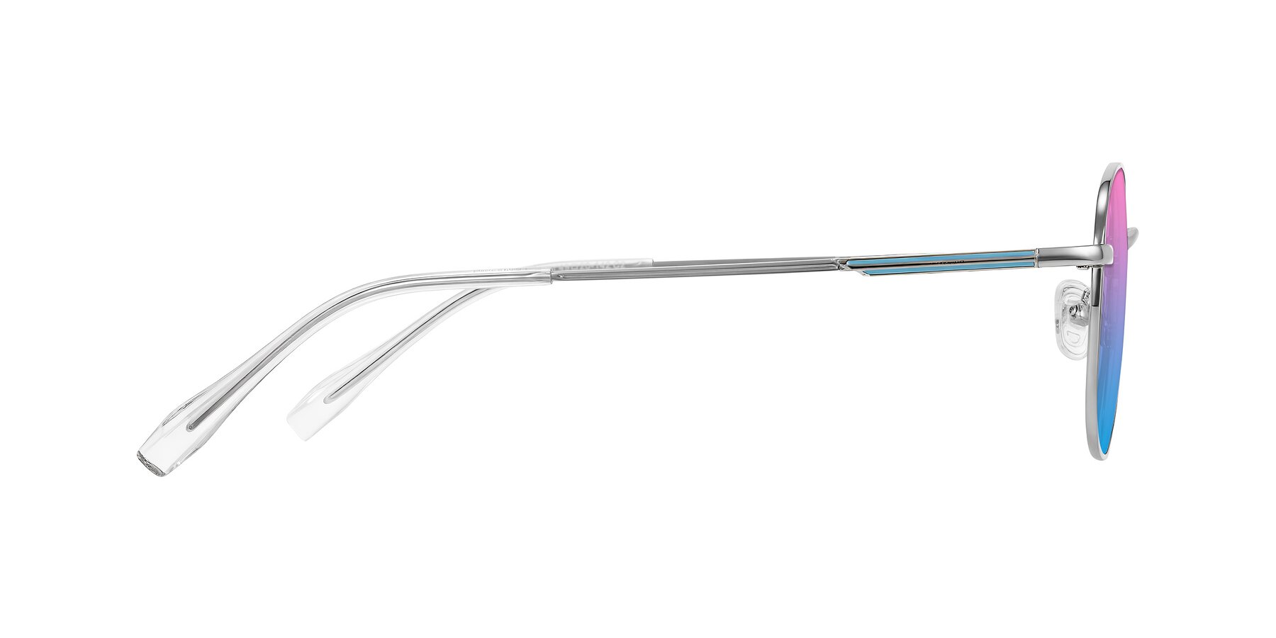 Side of Inver in Silver with Pink / Blue Gradient Lenses