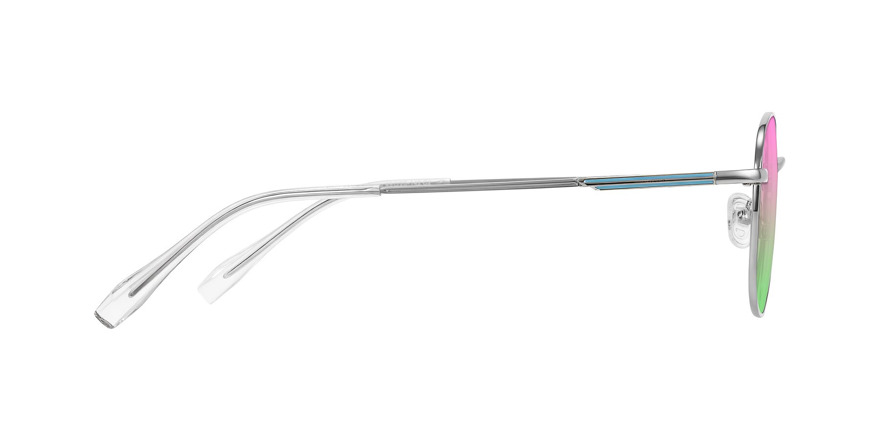 Side of Inver in Silver with Pink / Green Gradient Lenses