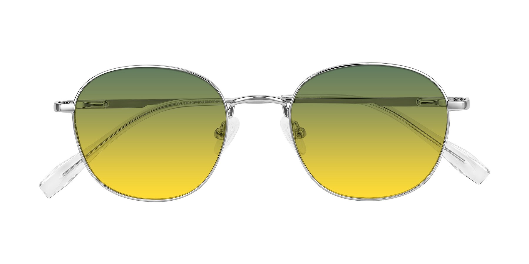 Folded Front of Inver in Silver with Green / Yellow Gradient Lenses
