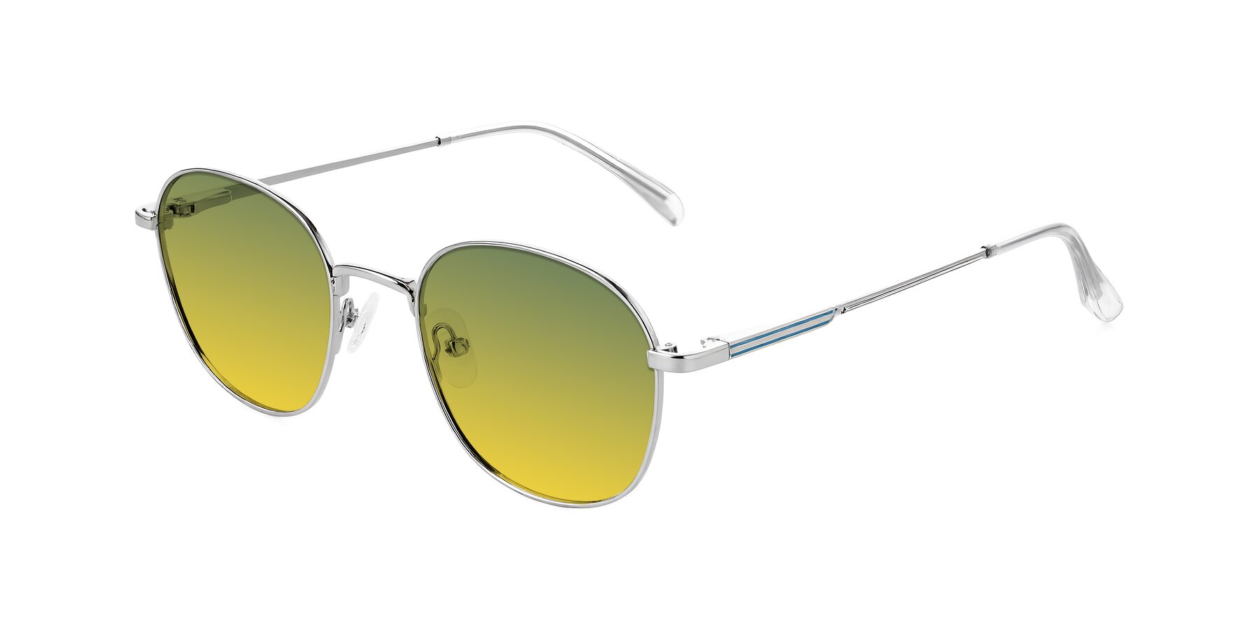Angle of Inver in Silver with Green / Yellow Gradient Lenses