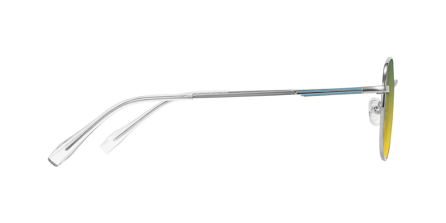 Side of Inver in Silver with Green / Yellow Gradient Lenses