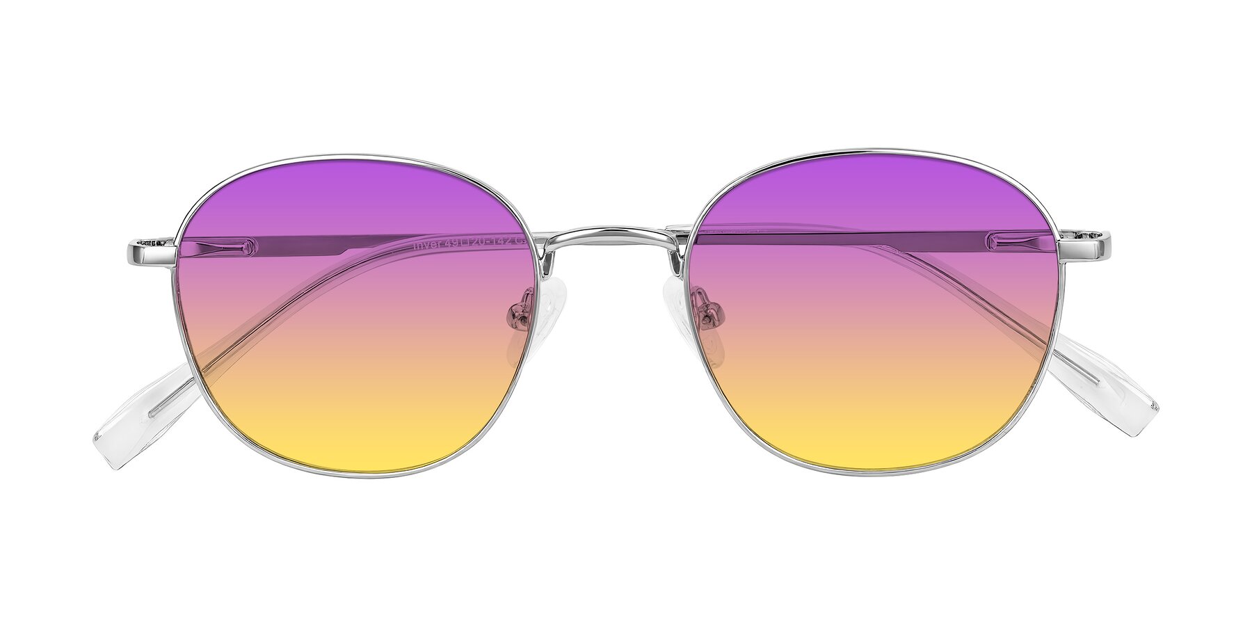 Folded Front of Inver in Silver with Purple / Yellow Gradient Lenses