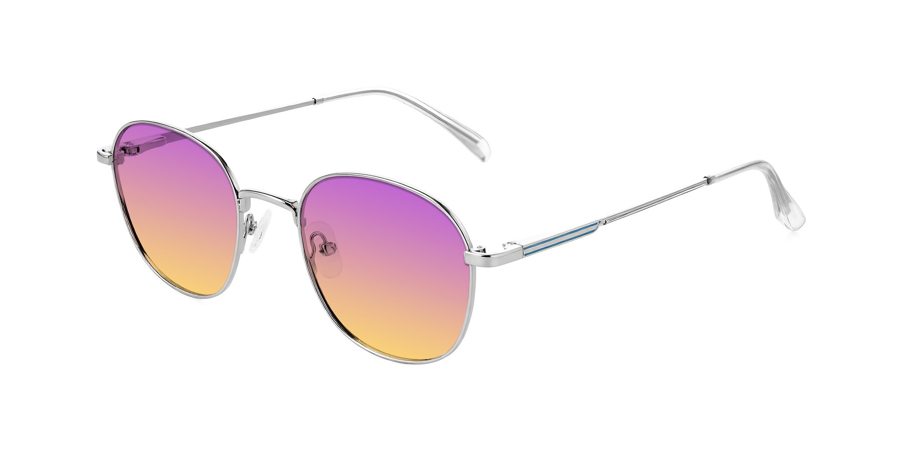 Angle of Inver in Silver with Purple / Yellow Gradient Lenses