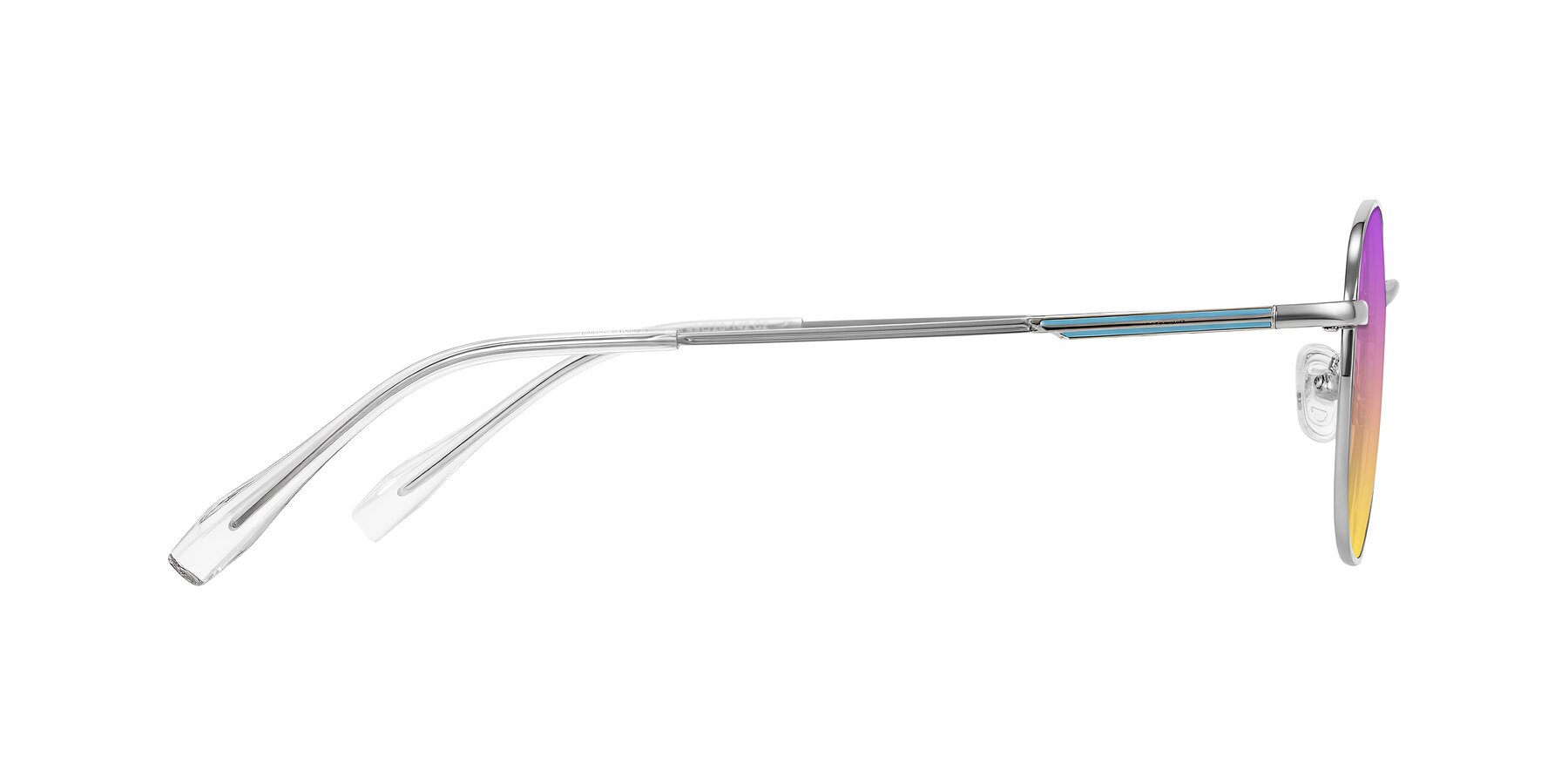 Side of Inver in Silver with Purple / Yellow Gradient Lenses