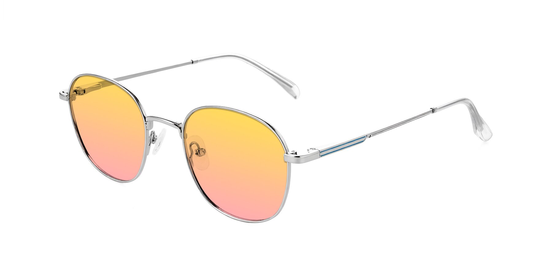 Angle of Inver in Silver with Yellow / Pink Gradient Lenses