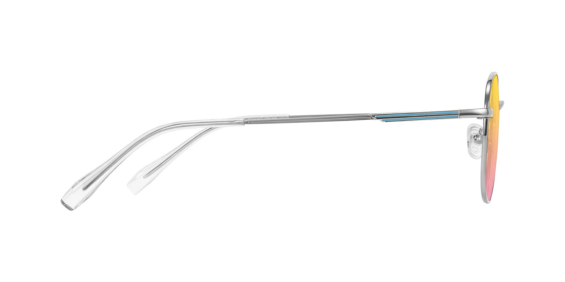 Side of Inver in Silver with Yellow / Pink Gradient Lenses