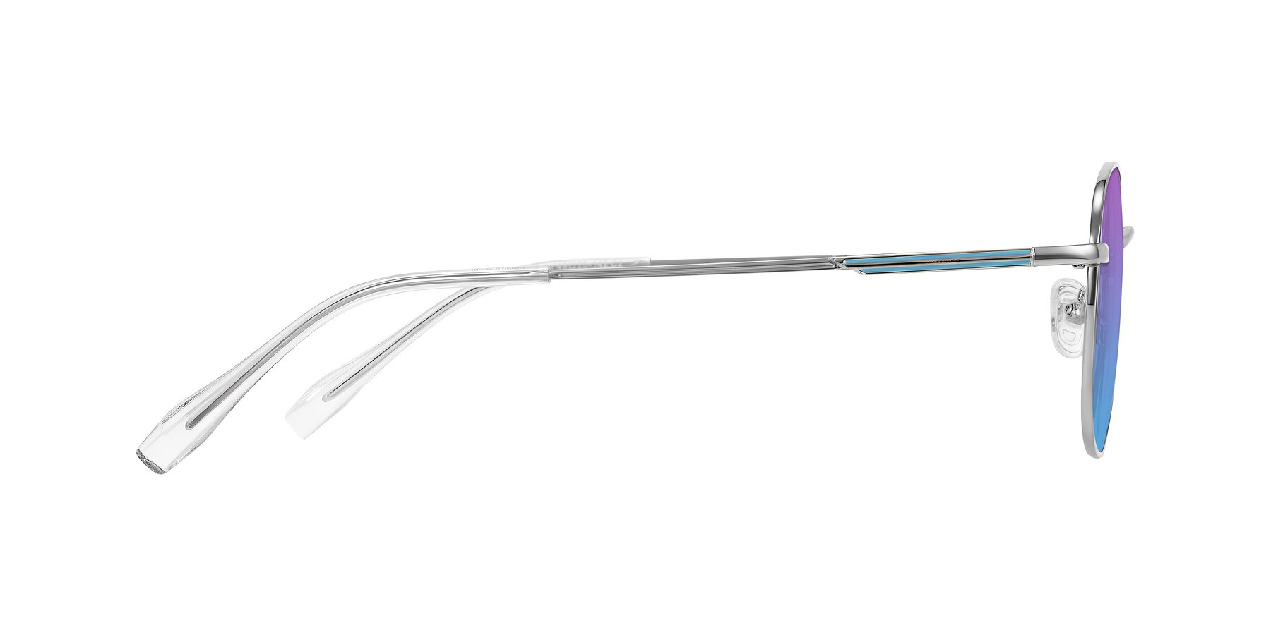 Side of Inver in Silver with Purple / Blue Gradient Lenses