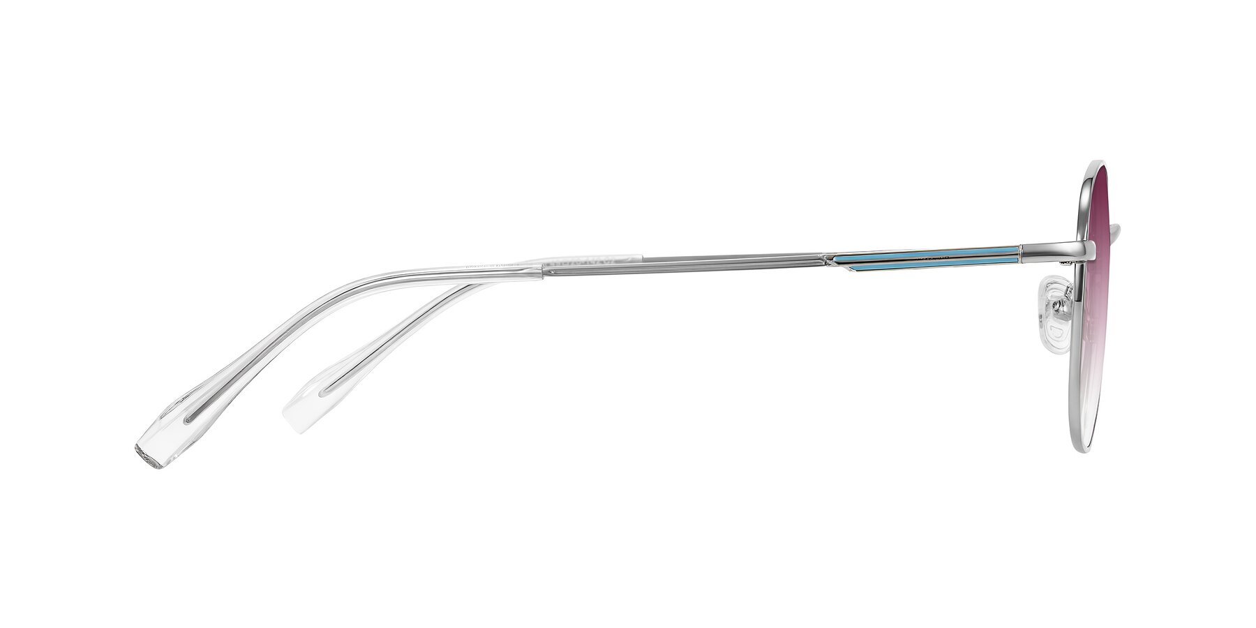 Side of Inver in Silver with Wine Gradient Lenses