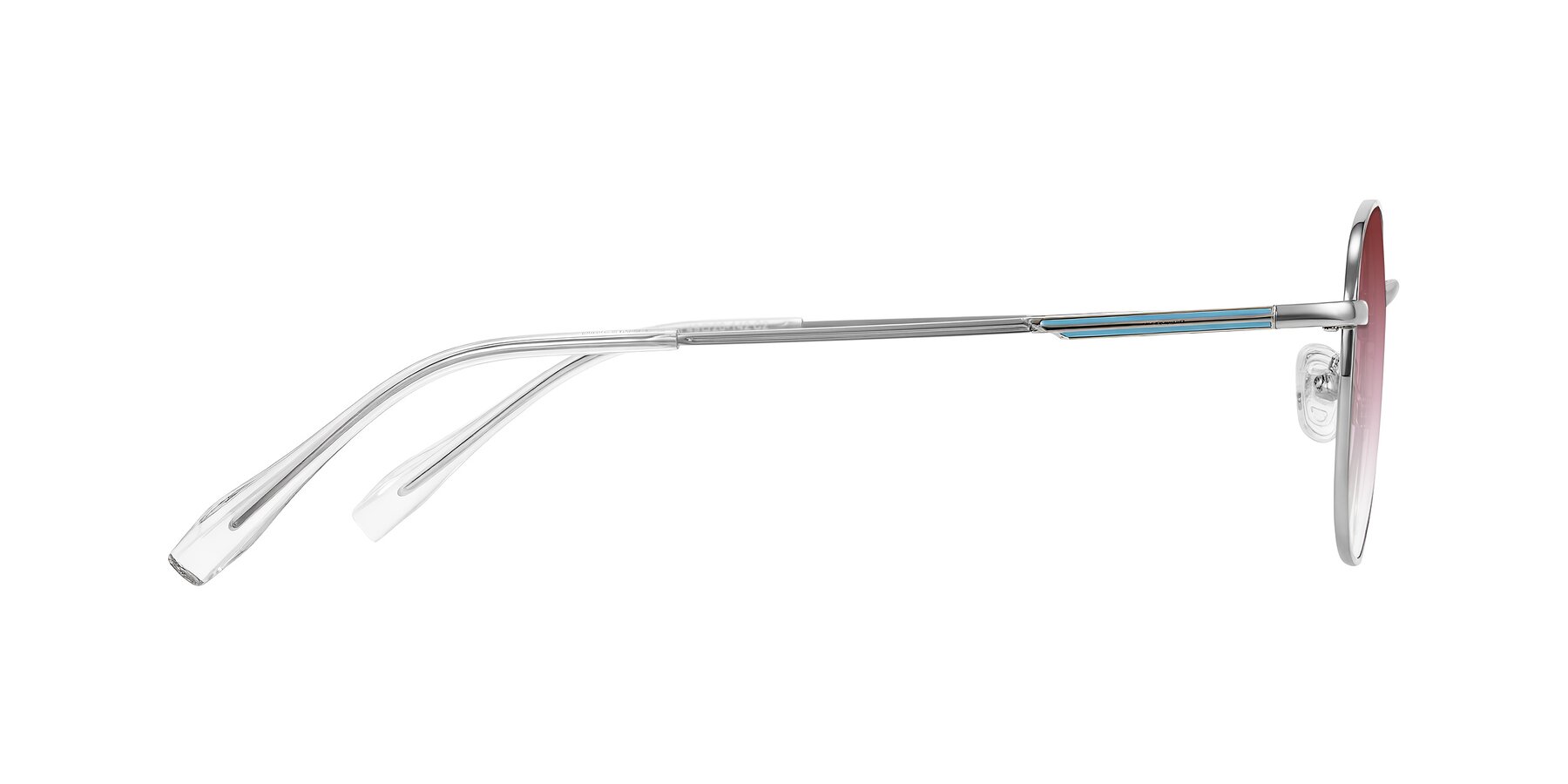 Side of Inver in Silver with Garnet Gradient Lenses