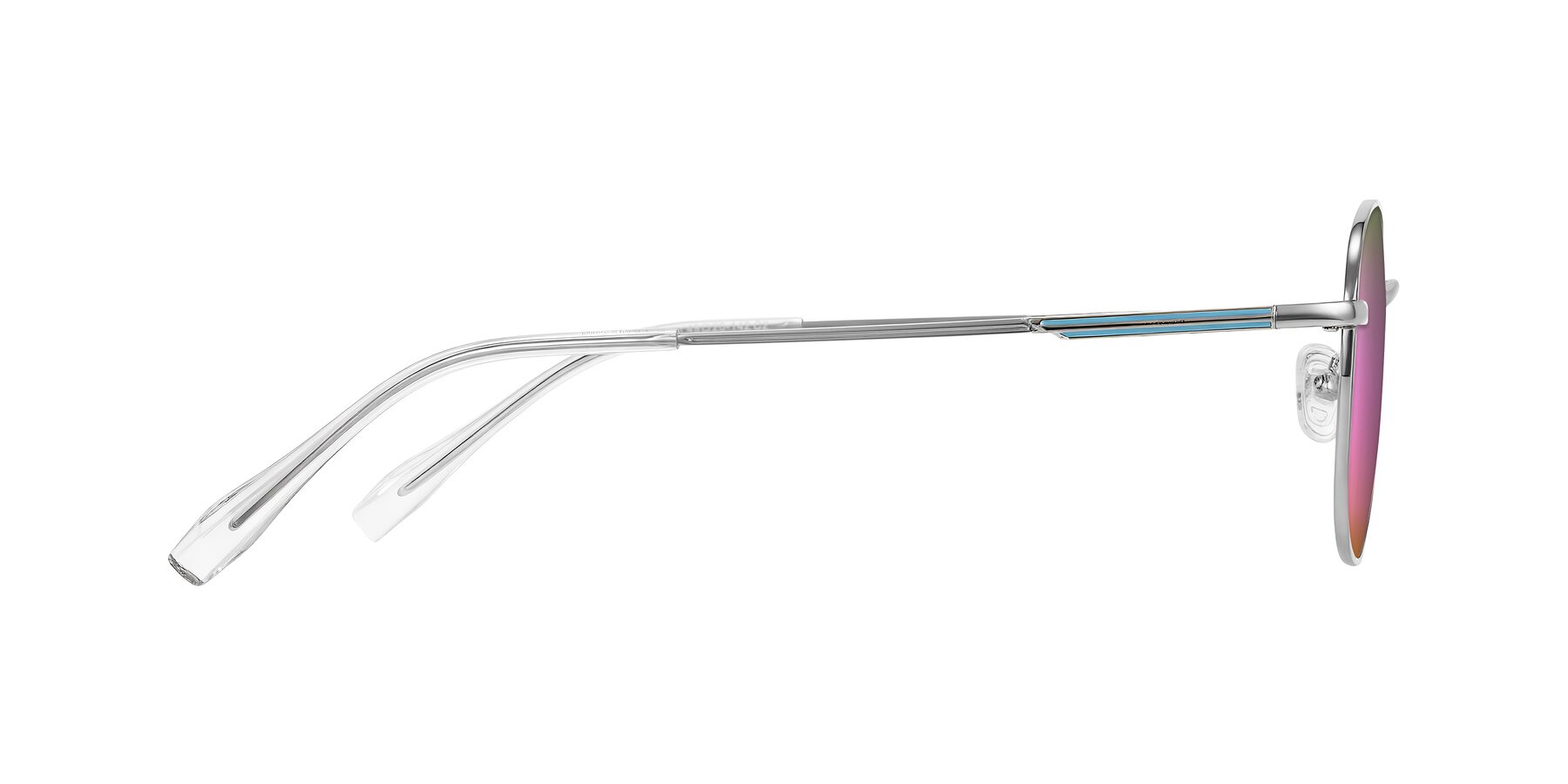Side of Inver in Silver with Pink Mirrored Lenses
