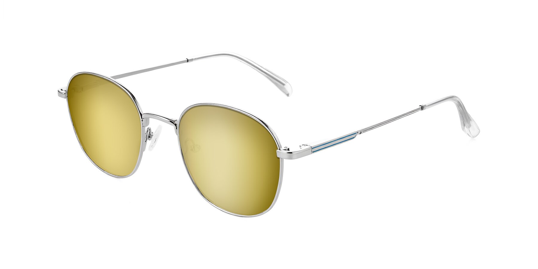 Angle of Inver in Silver with Gold Mirrored Lenses