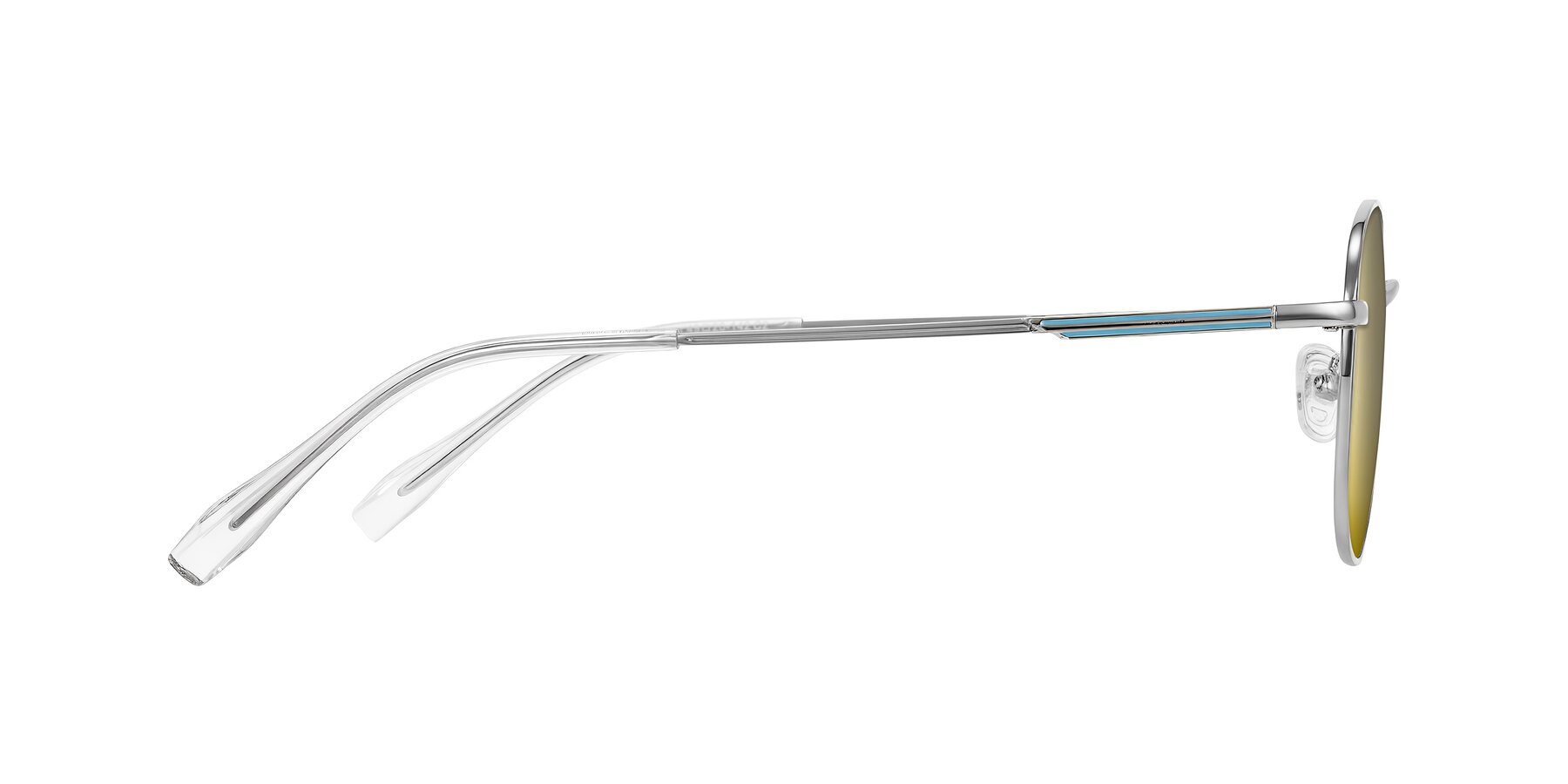 Side of Inver in Silver with Gold Mirrored Lenses