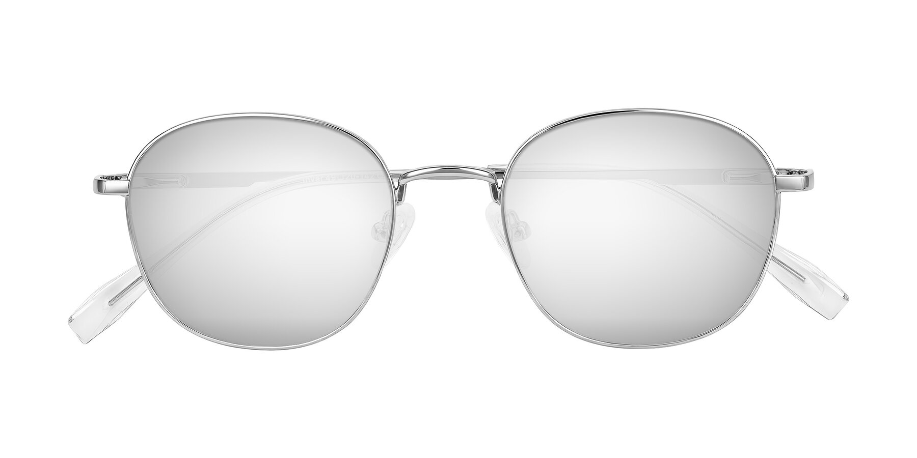 Folded Front of Inver in Silver with Silver Mirrored Lenses