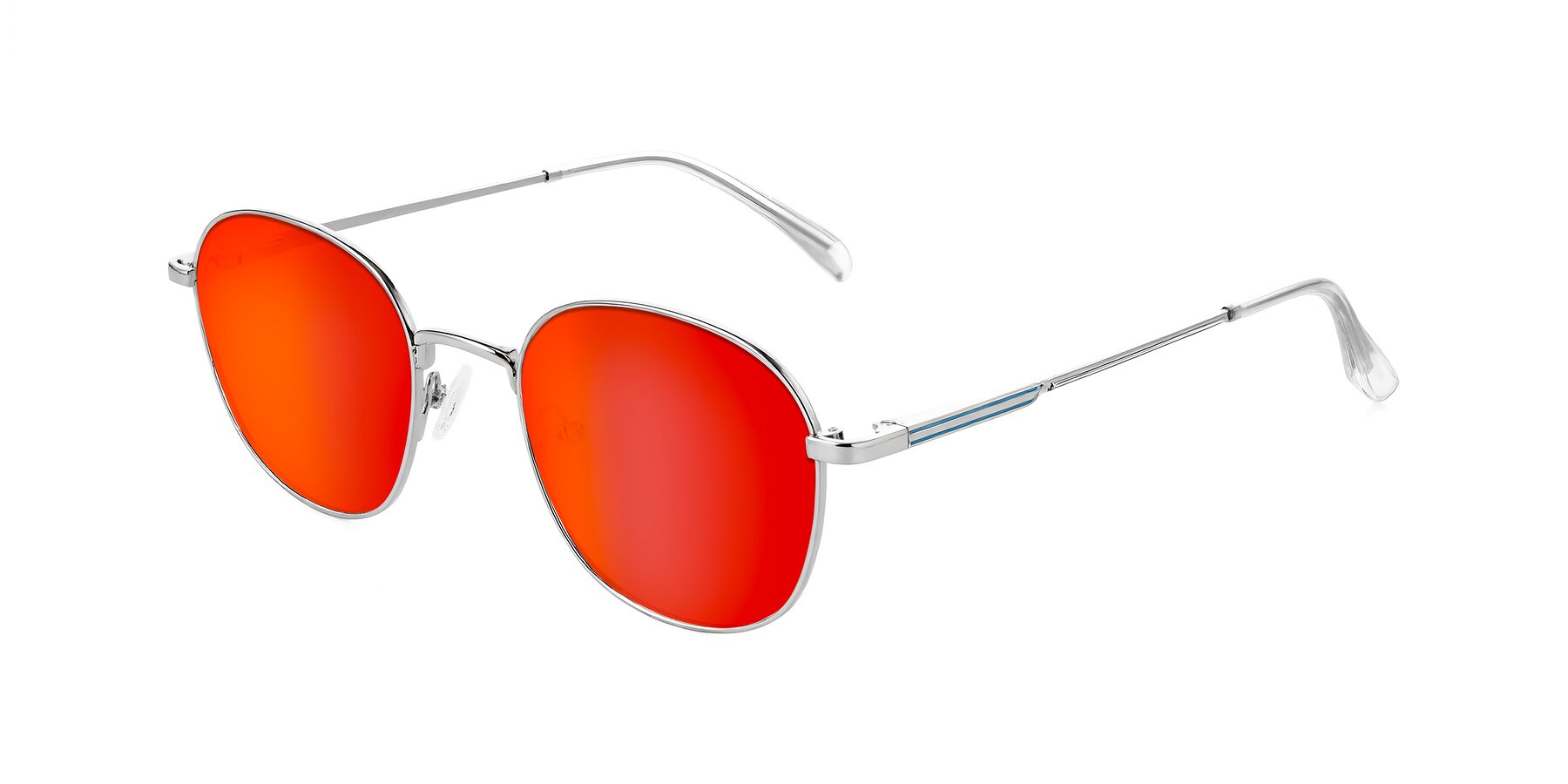 Angle of Inver in Silver with Red Gold Mirrored Lenses