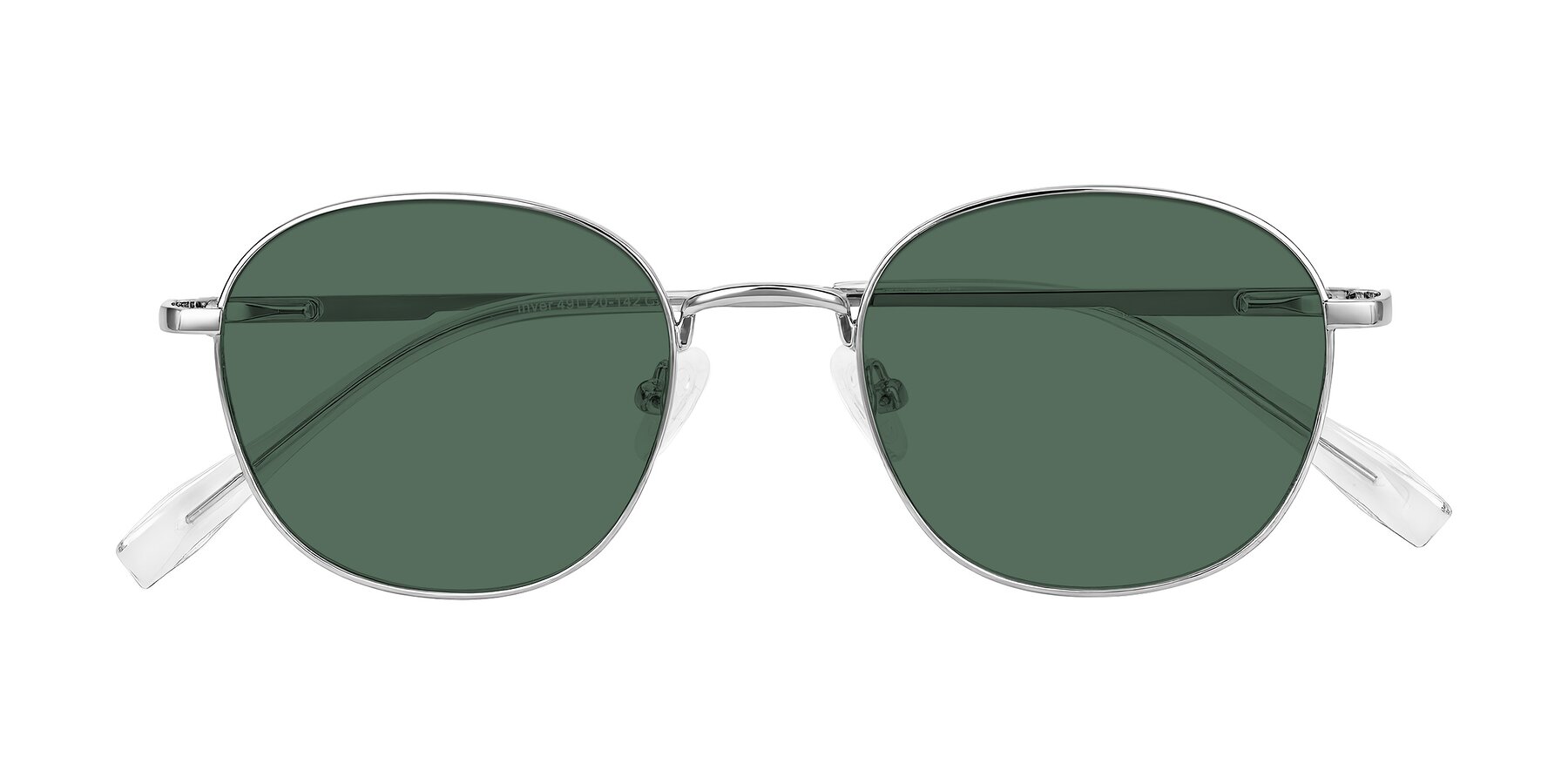 Folded Front of Inver in Silver with Green Polarized Lenses