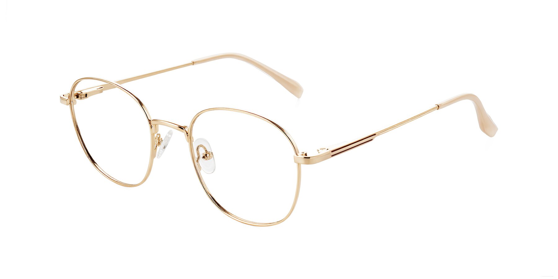 Angle of Inver in Gold with Clear Eyeglass Lenses
