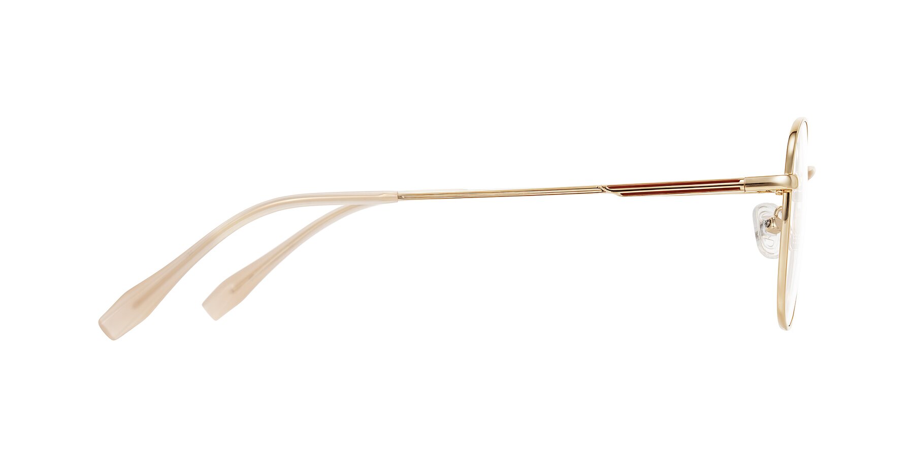 Side of Inver in Gold with Clear Eyeglass Lenses