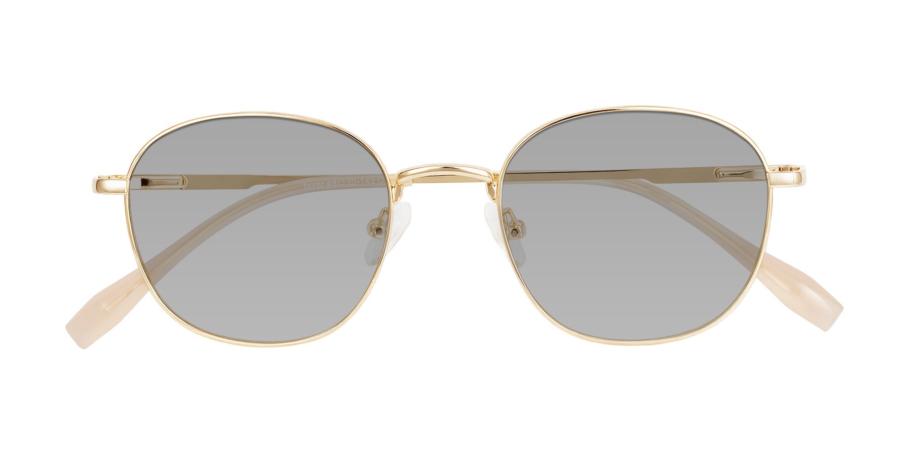 Folded Front of Inver in Gold with Light Gray Tinted Lenses