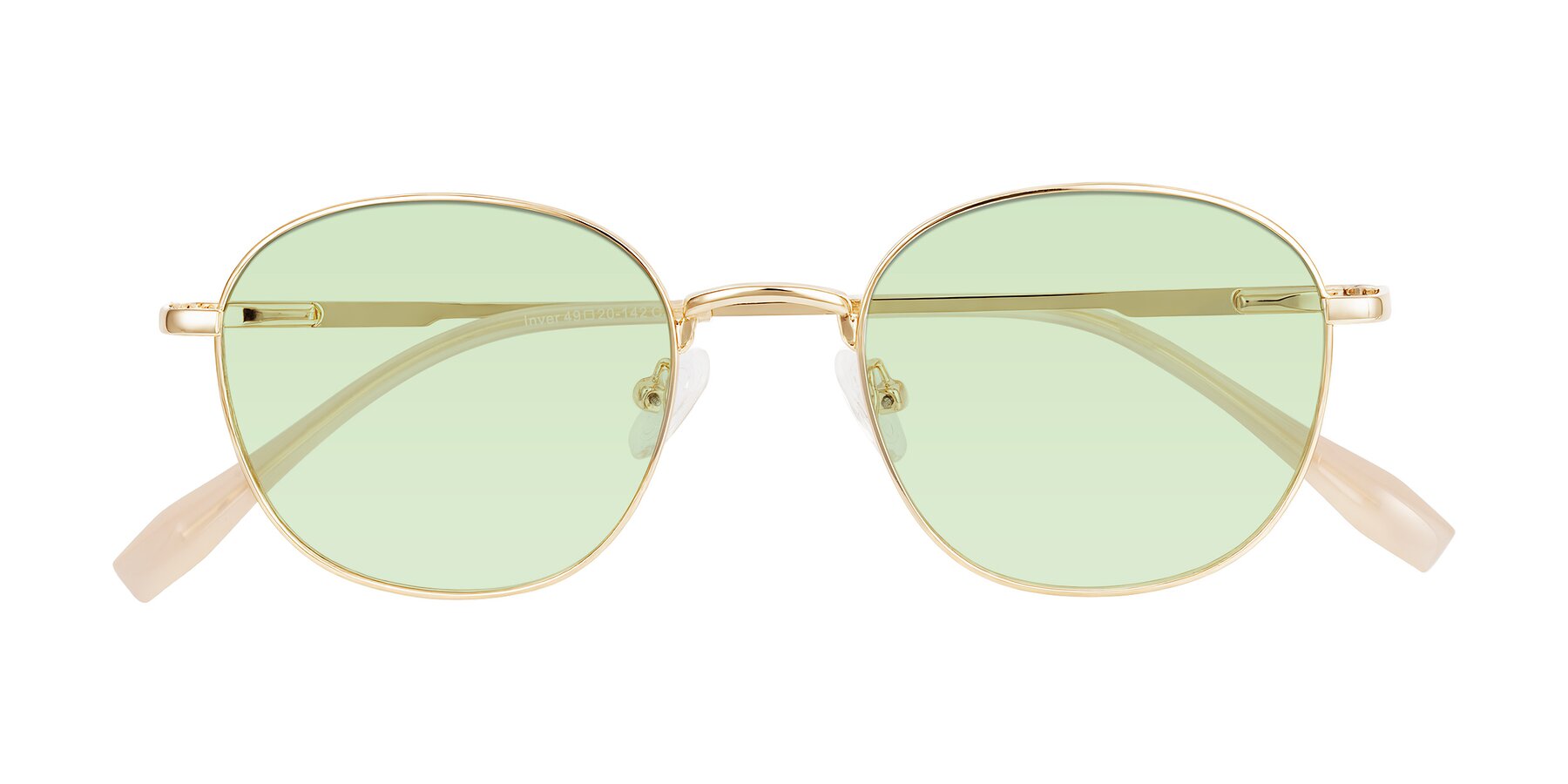 Folded Front of Inver in Gold with Light Green Tinted Lenses