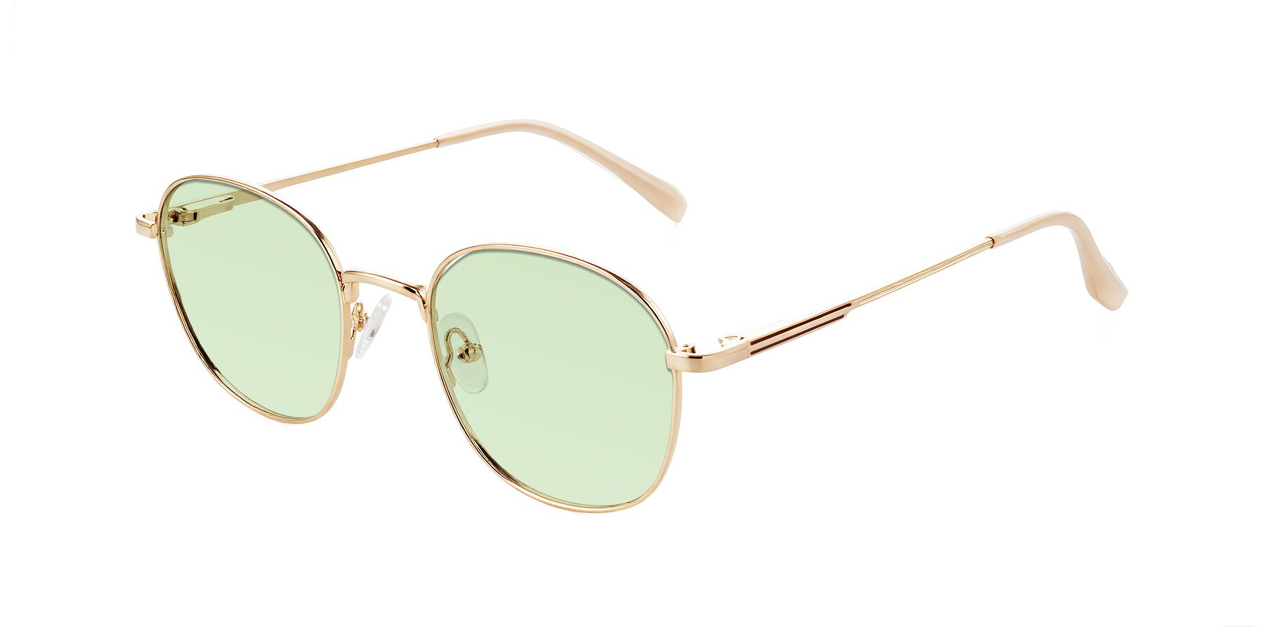 Angle of Inver in Gold with Light Green Tinted Lenses