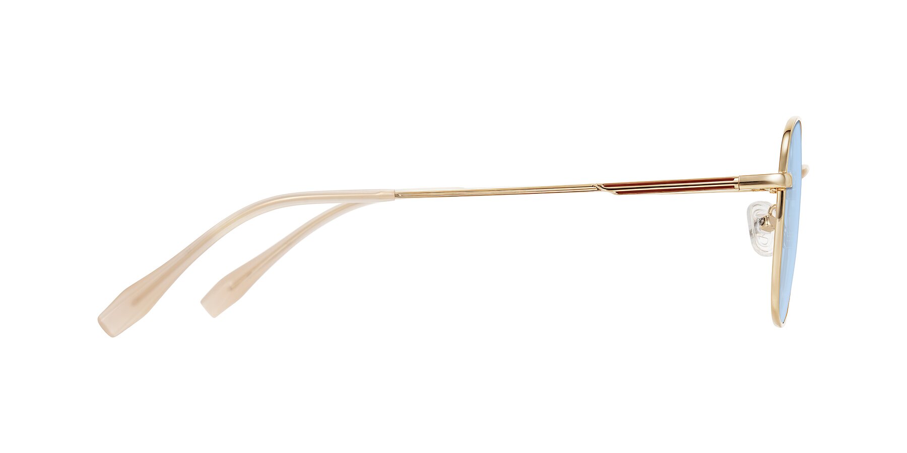 Side of Inver in Gold with Light Blue Tinted Lenses