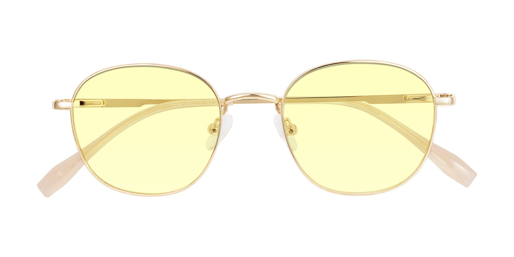 Folded Front of Inver in Gold with Light Yellow Tinted Lenses