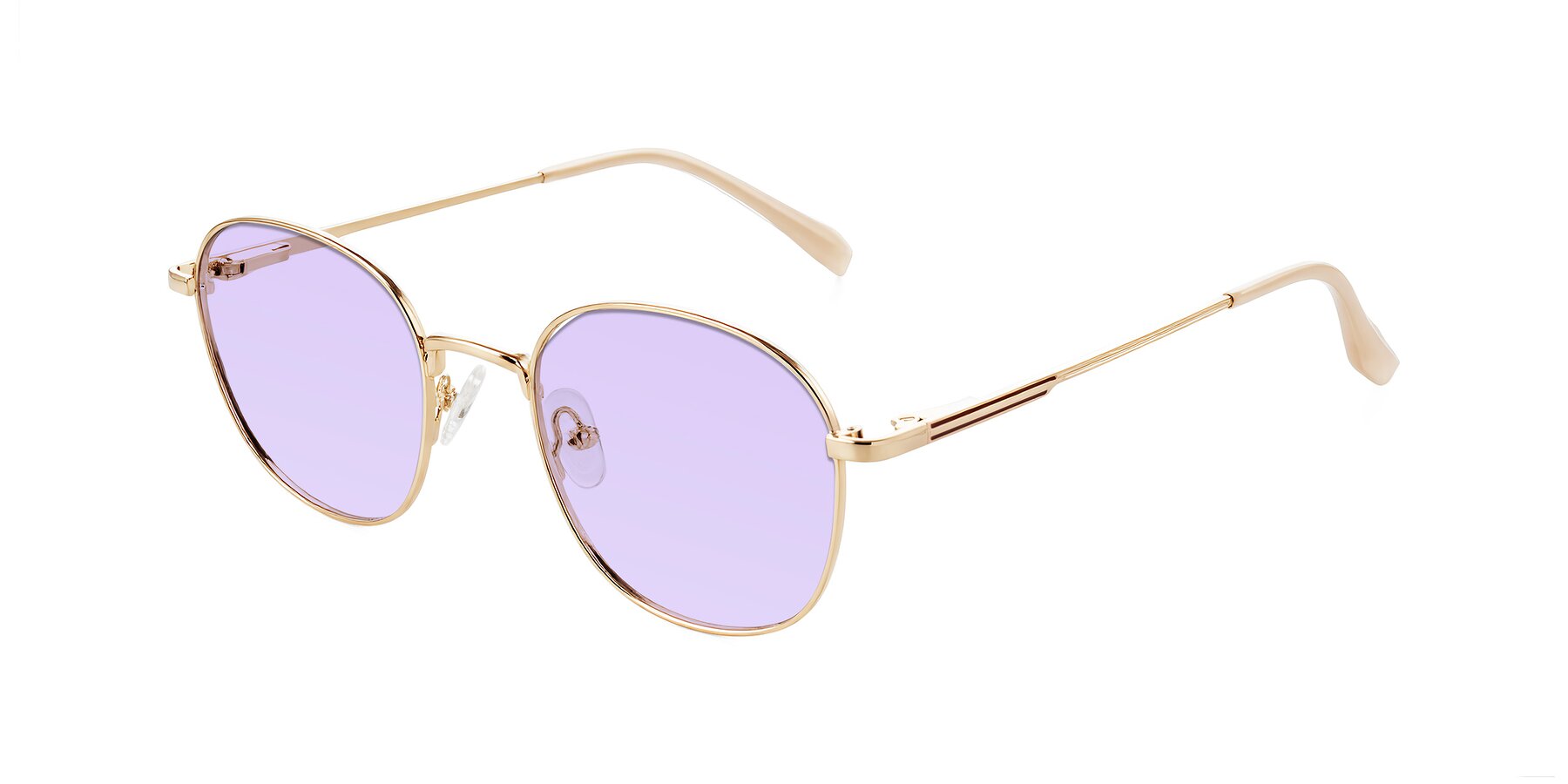 Angle of Inver in Gold with Light Purple Tinted Lenses