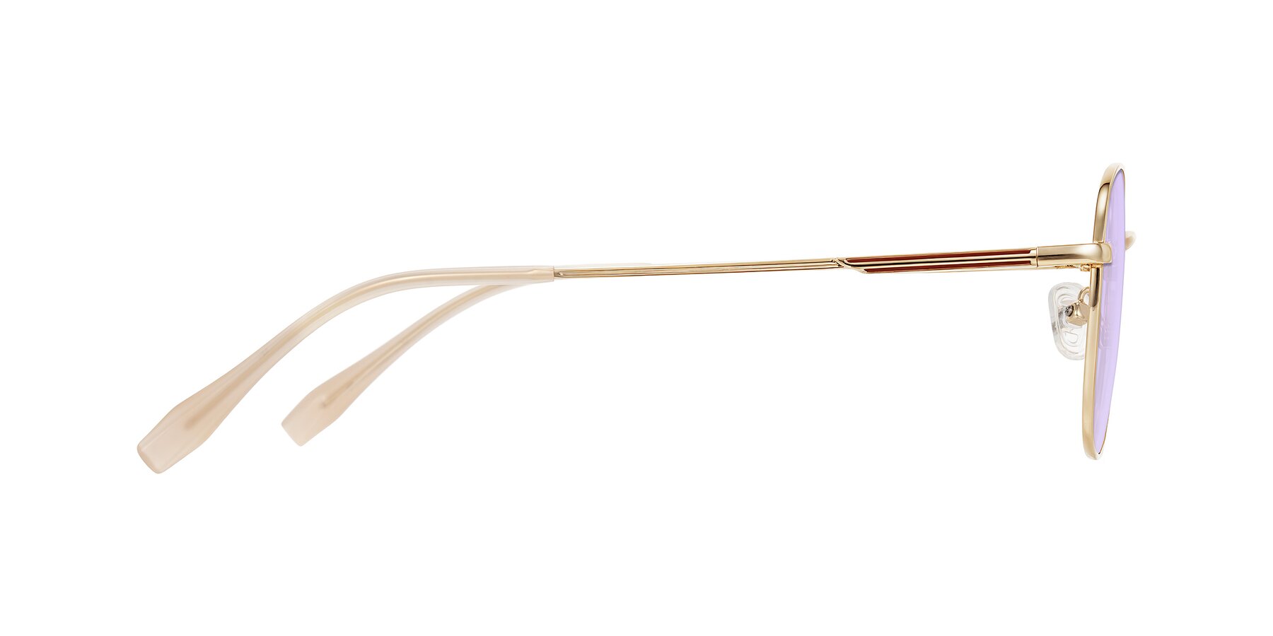 Side of Inver in Gold with Light Purple Tinted Lenses