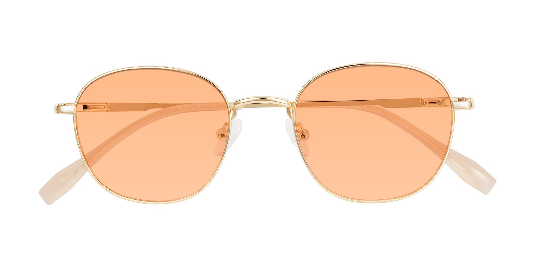 Folded Front of Inver in Gold with Light Orange Tinted Lenses