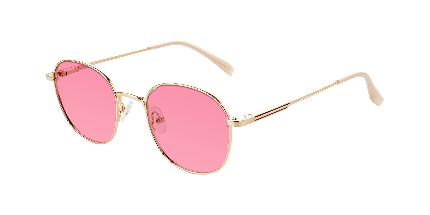 Angle of Inver in Gold with Pink Tinted Lenses