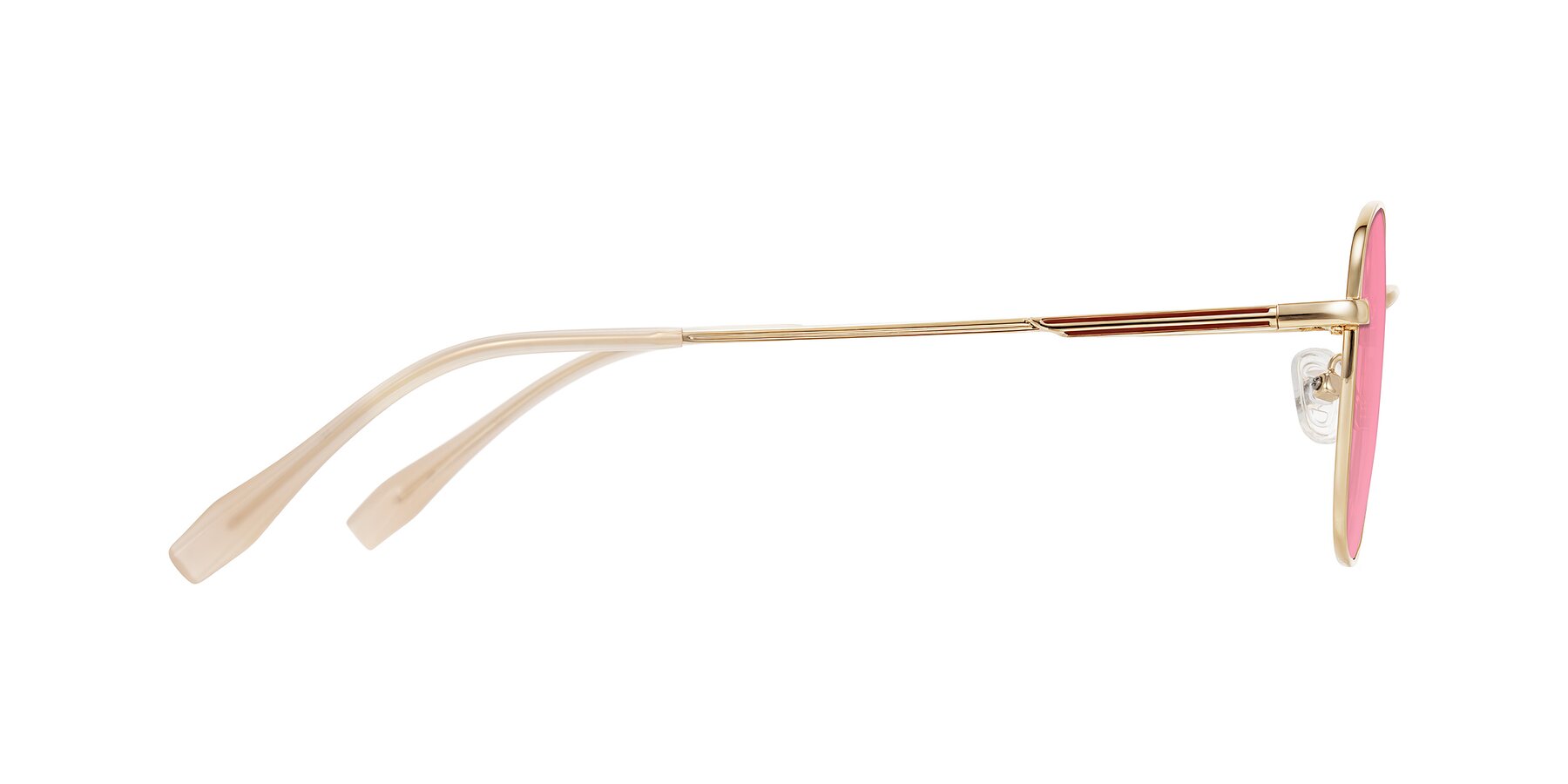 Side of Inver in Gold with Pink Tinted Lenses
