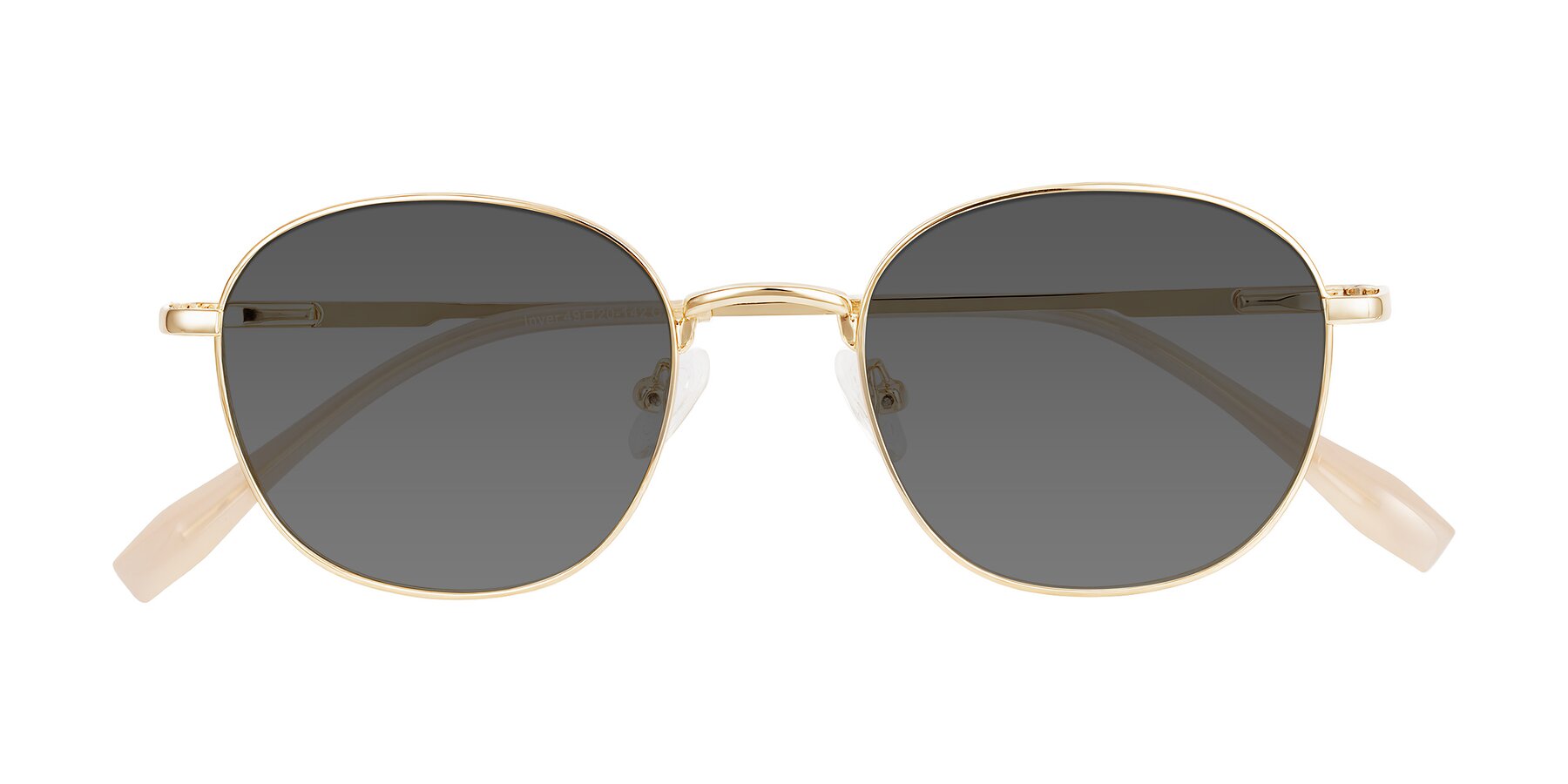 Folded Front of Inver in Gold with Medium Gray Tinted Lenses