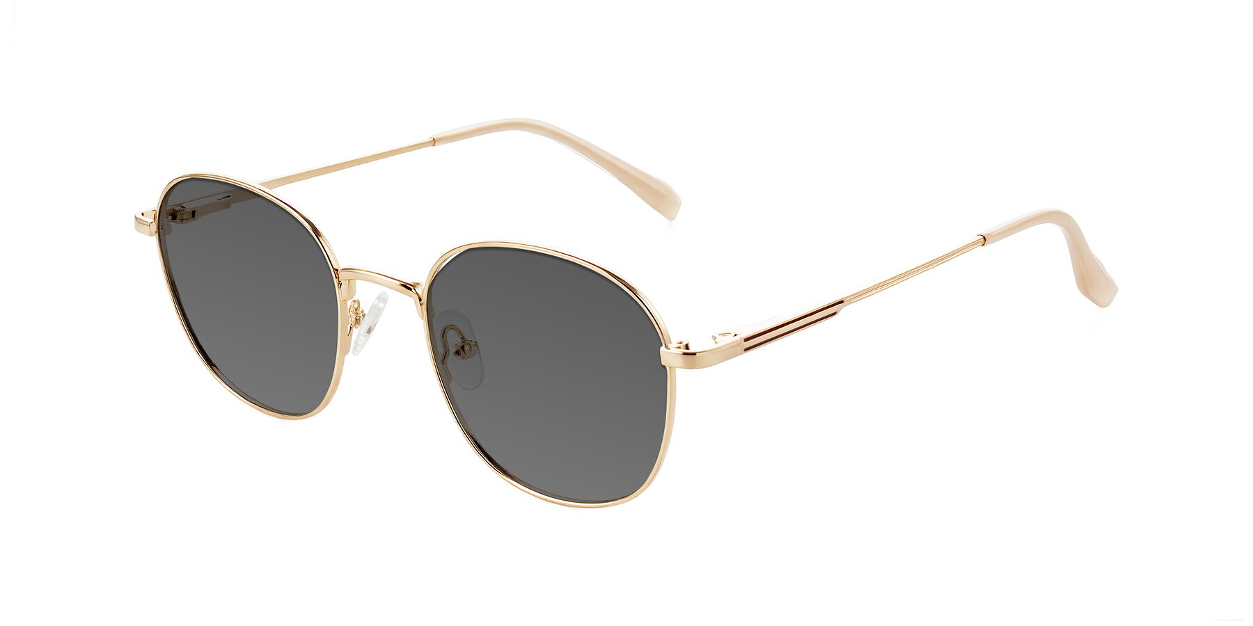 Angle of Inver in Gold with Medium Gray Tinted Lenses