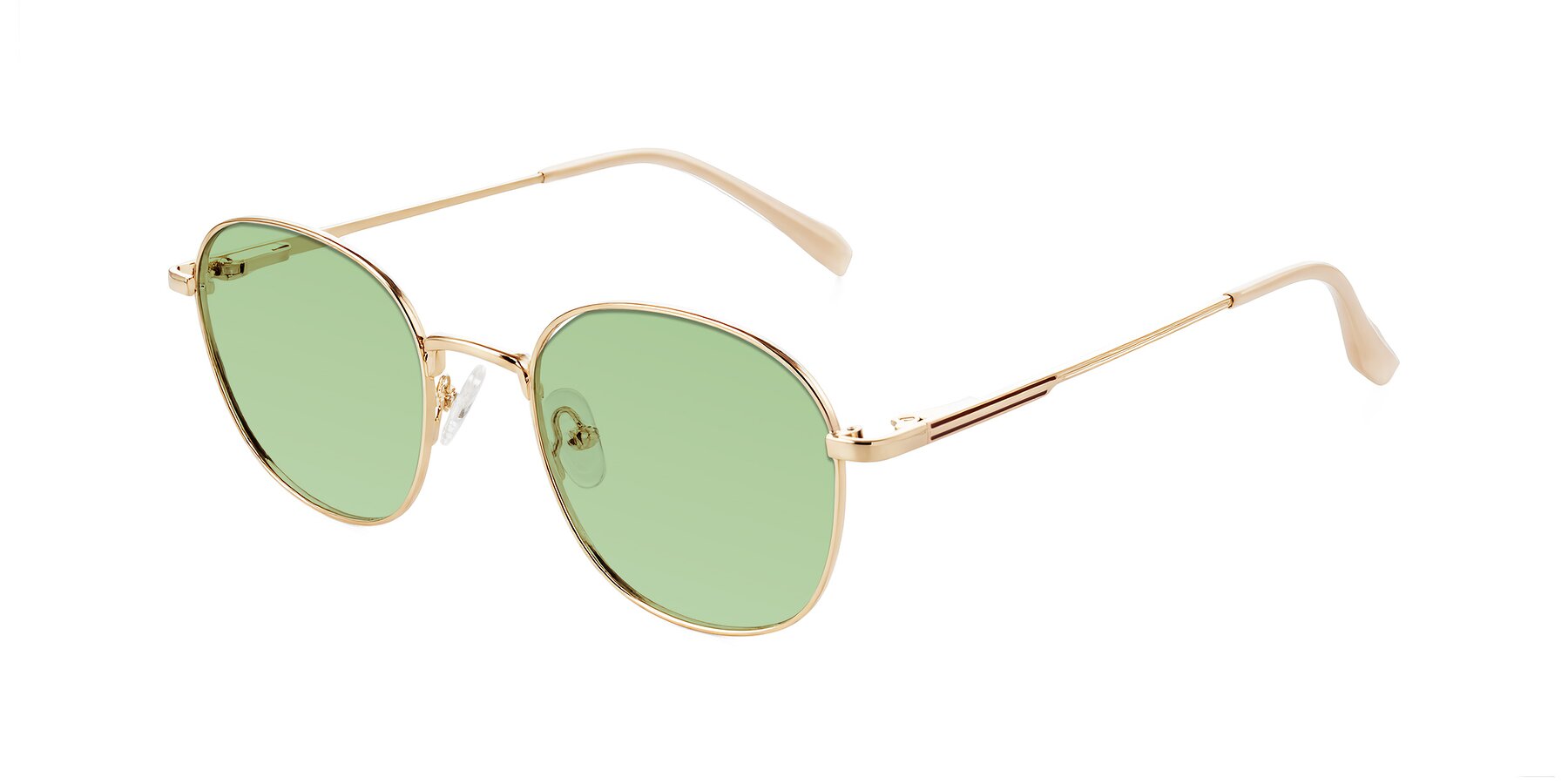 Angle of Inver in Gold with Medium Green Tinted Lenses