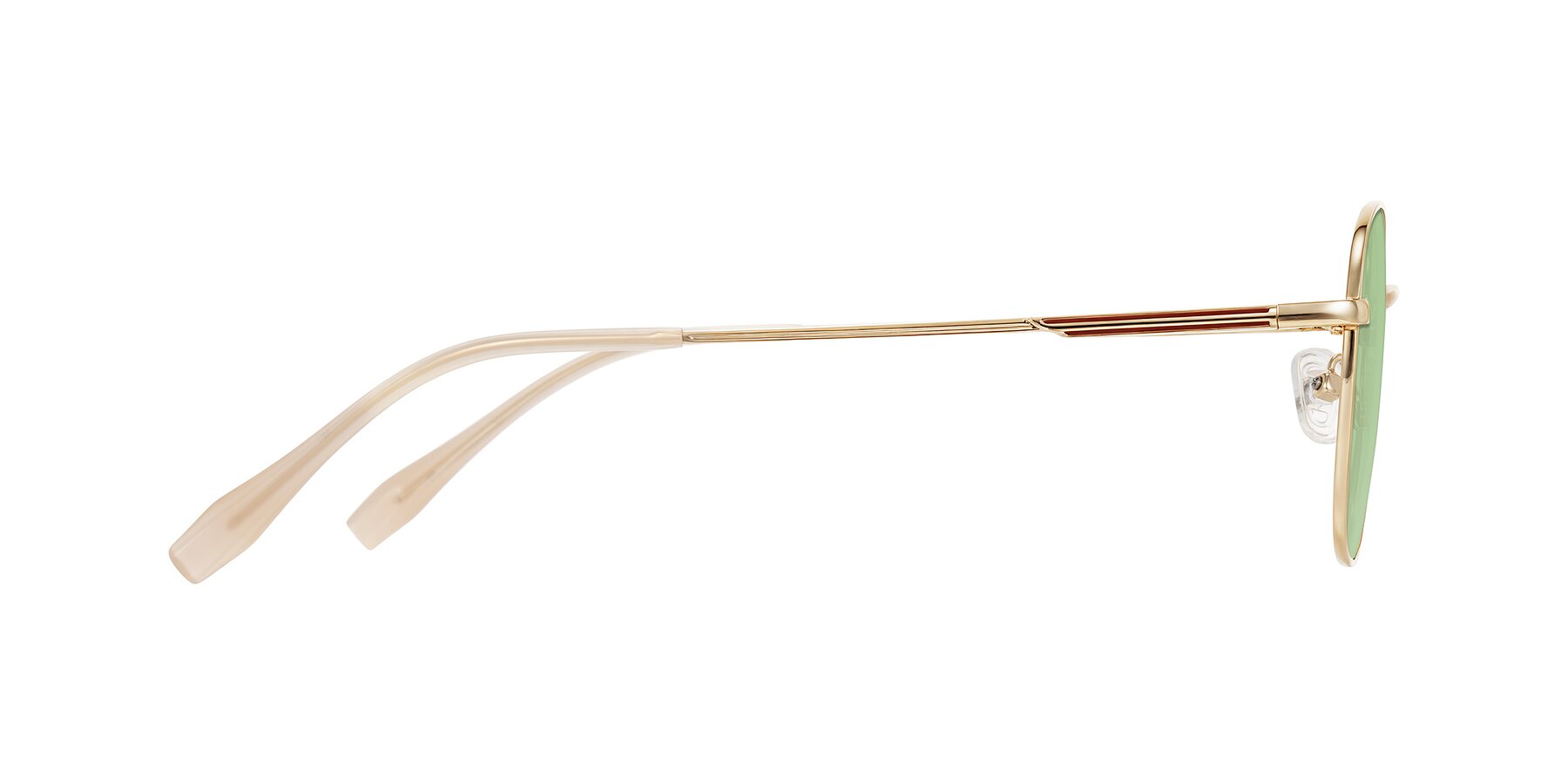 Side of Inver in Gold with Medium Green Tinted Lenses