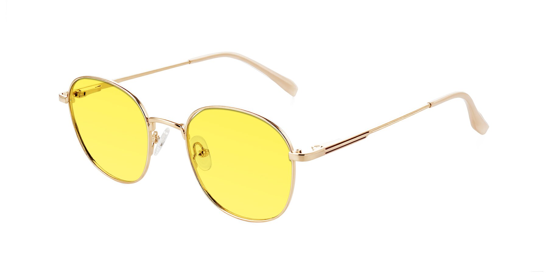 Angle of Inver in Gold with Medium Yellow Tinted Lenses