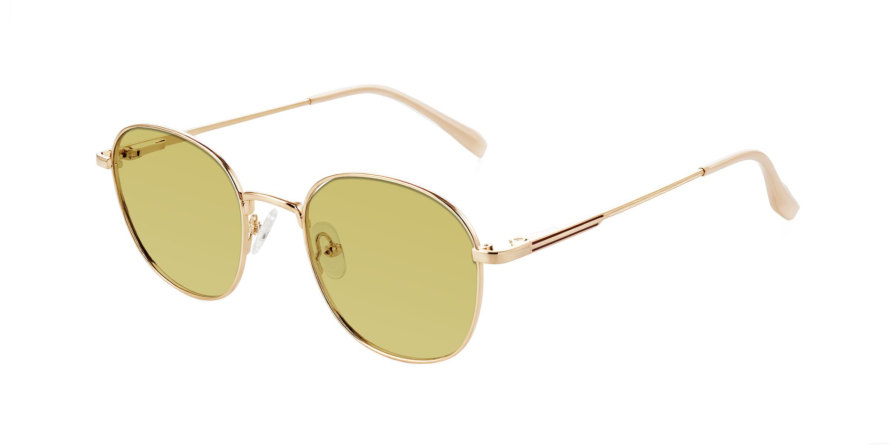 Angle of Inver in Gold with Medium Champagne Tinted Lenses