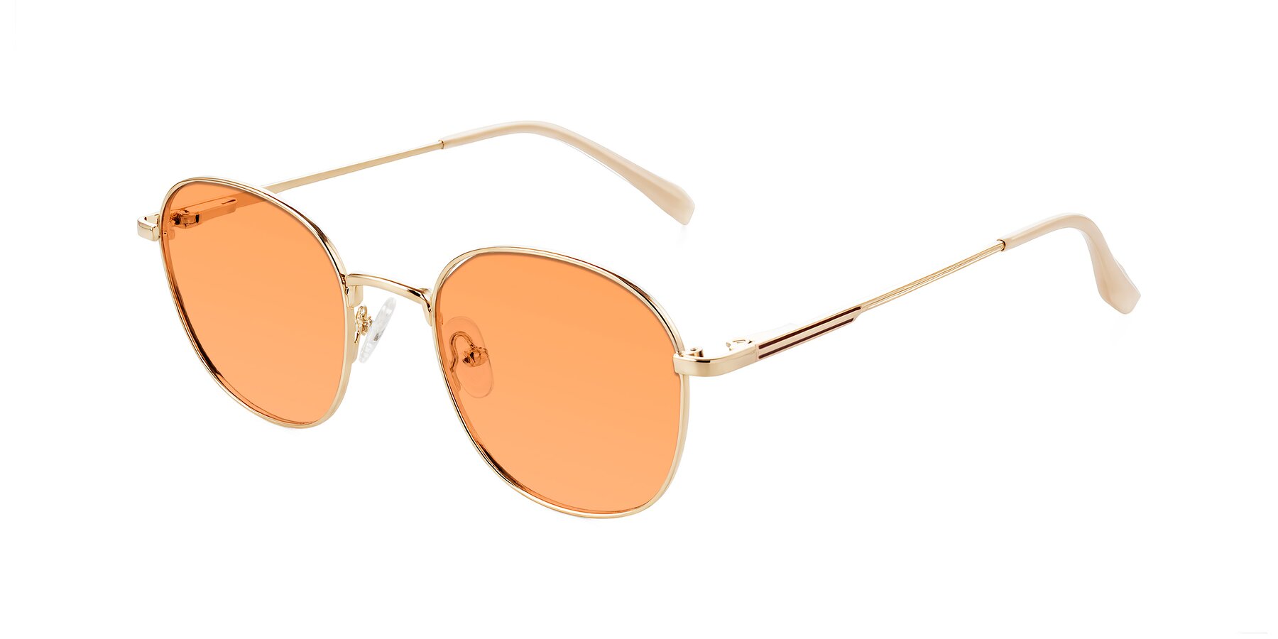 Angle of Inver in Gold with Medium Orange Tinted Lenses
