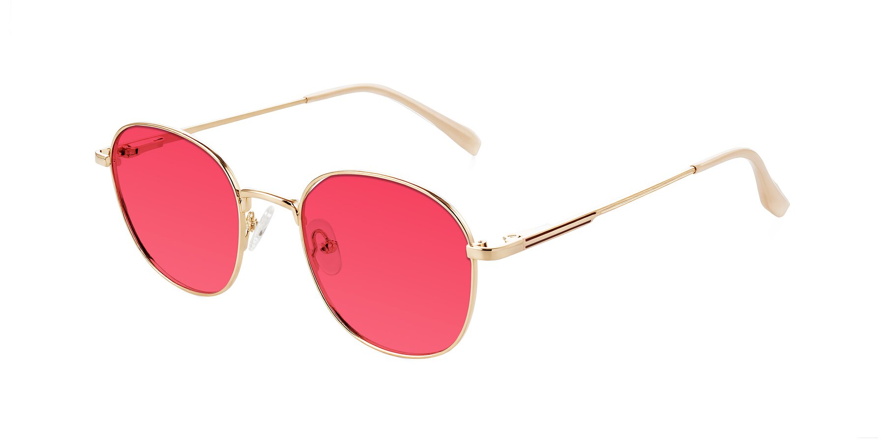 Angle of Inver in Gold with Red Tinted Lenses