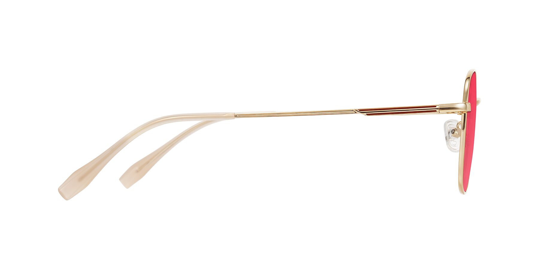 Side of Inver in Gold with Red Tinted Lenses