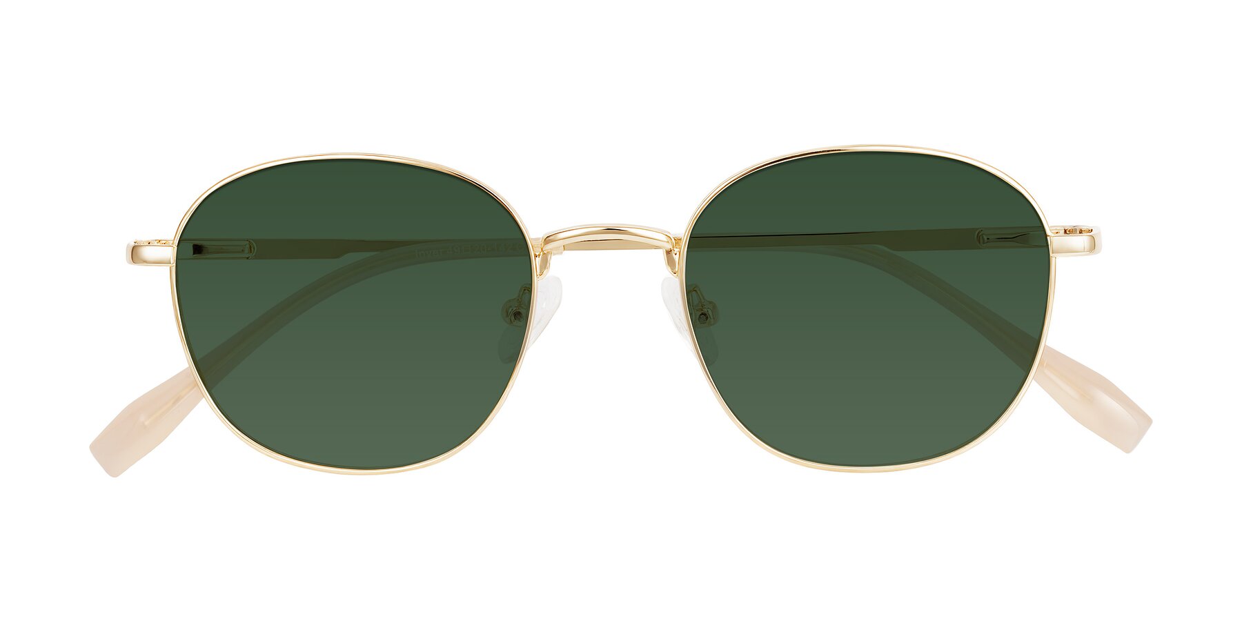 Folded Front of Inver in Gold with Green Tinted Lenses