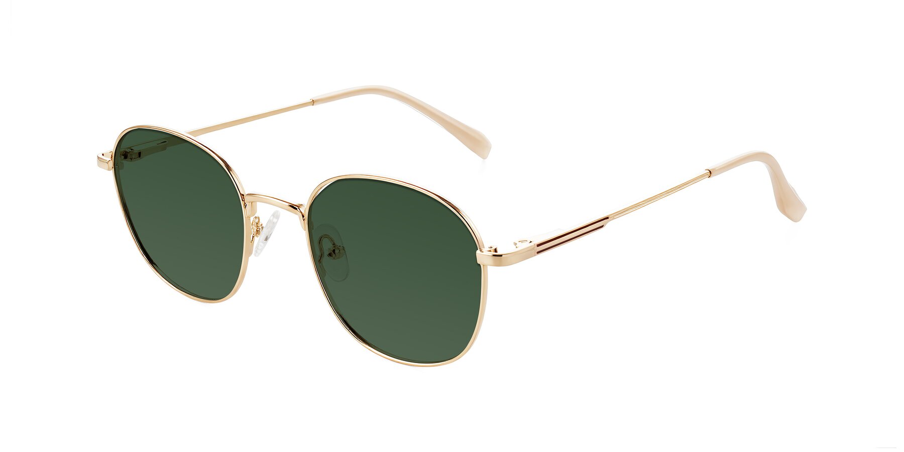 Angle of Inver in Gold with Green Tinted Lenses