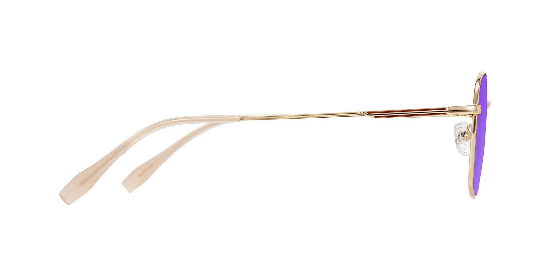 Side of Inver in Gold with Purple Tinted Lenses