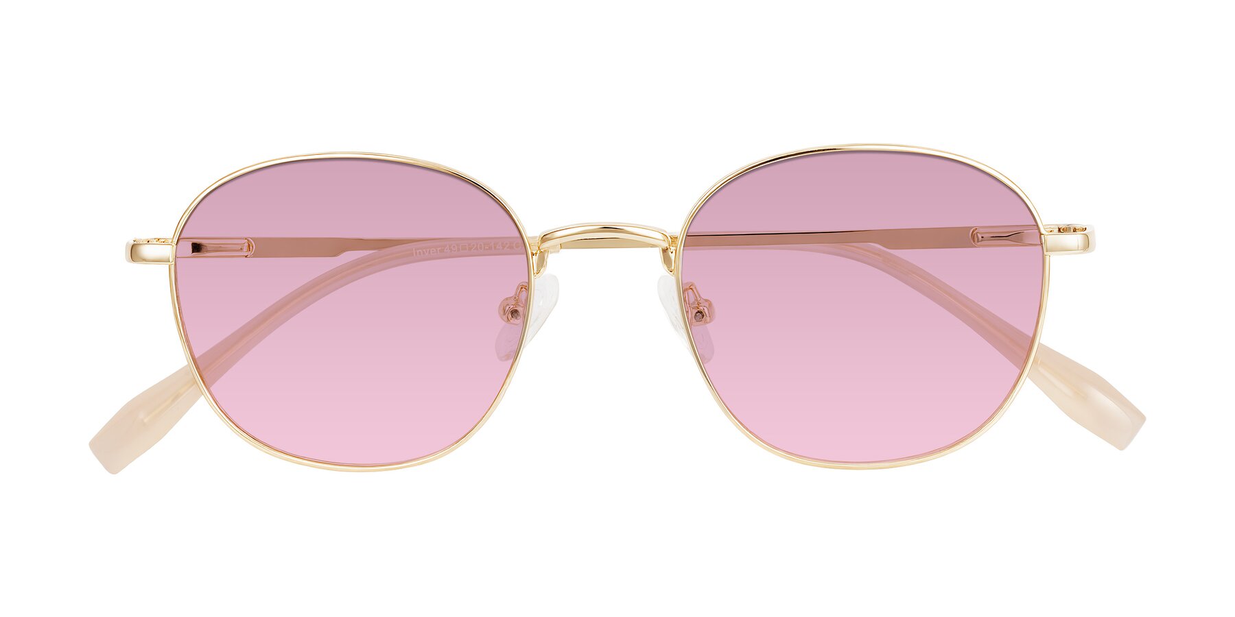 Folded Front of Inver in Gold with Light Wine Tinted Lenses