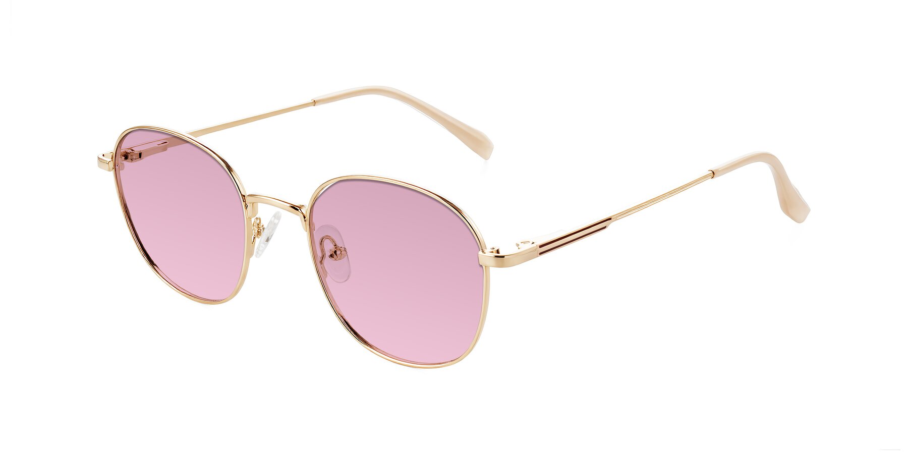 Angle of Inver in Gold with Light Wine Tinted Lenses
