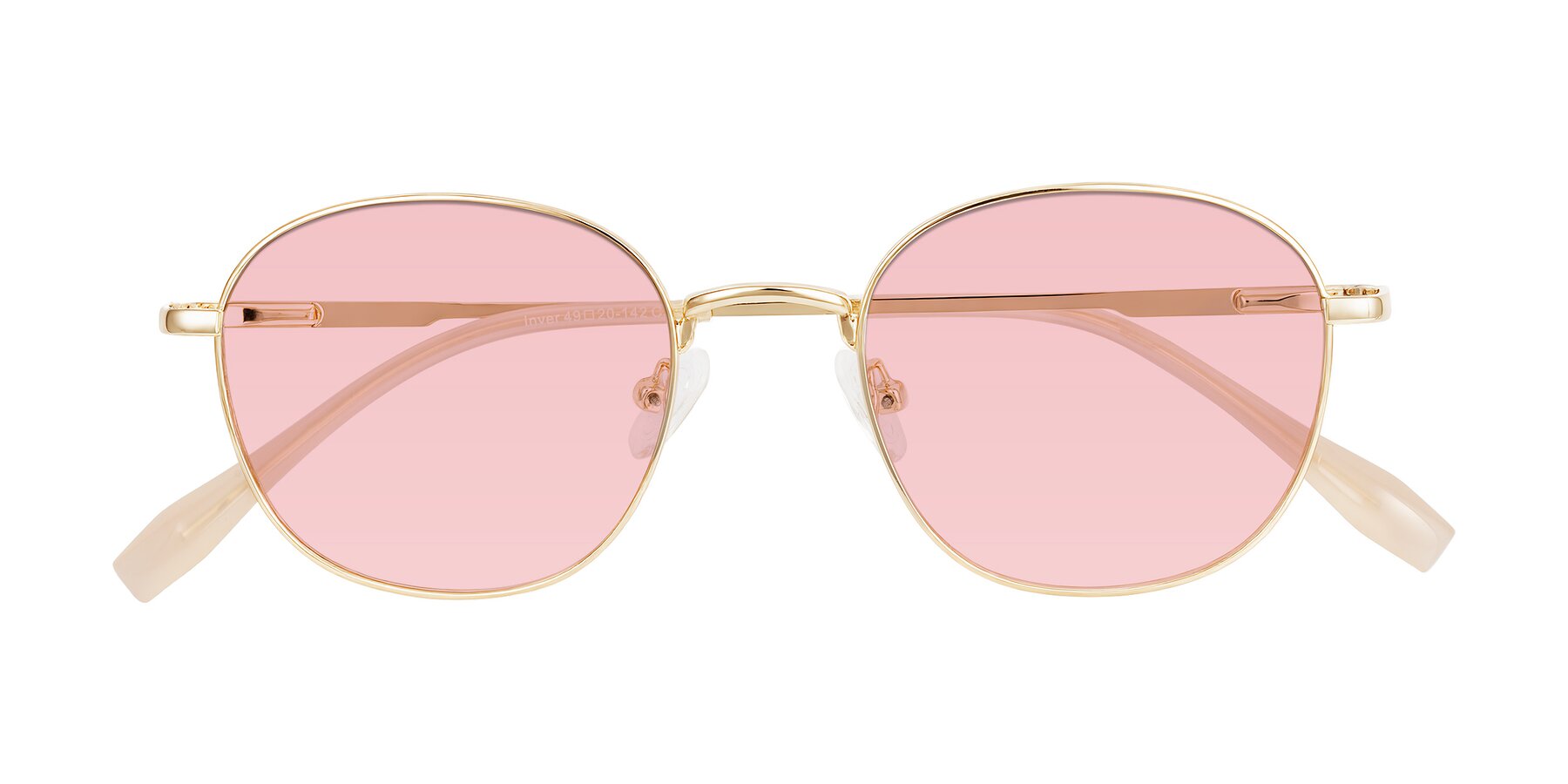 Folded Front of Inver in Gold with Light Garnet Tinted Lenses