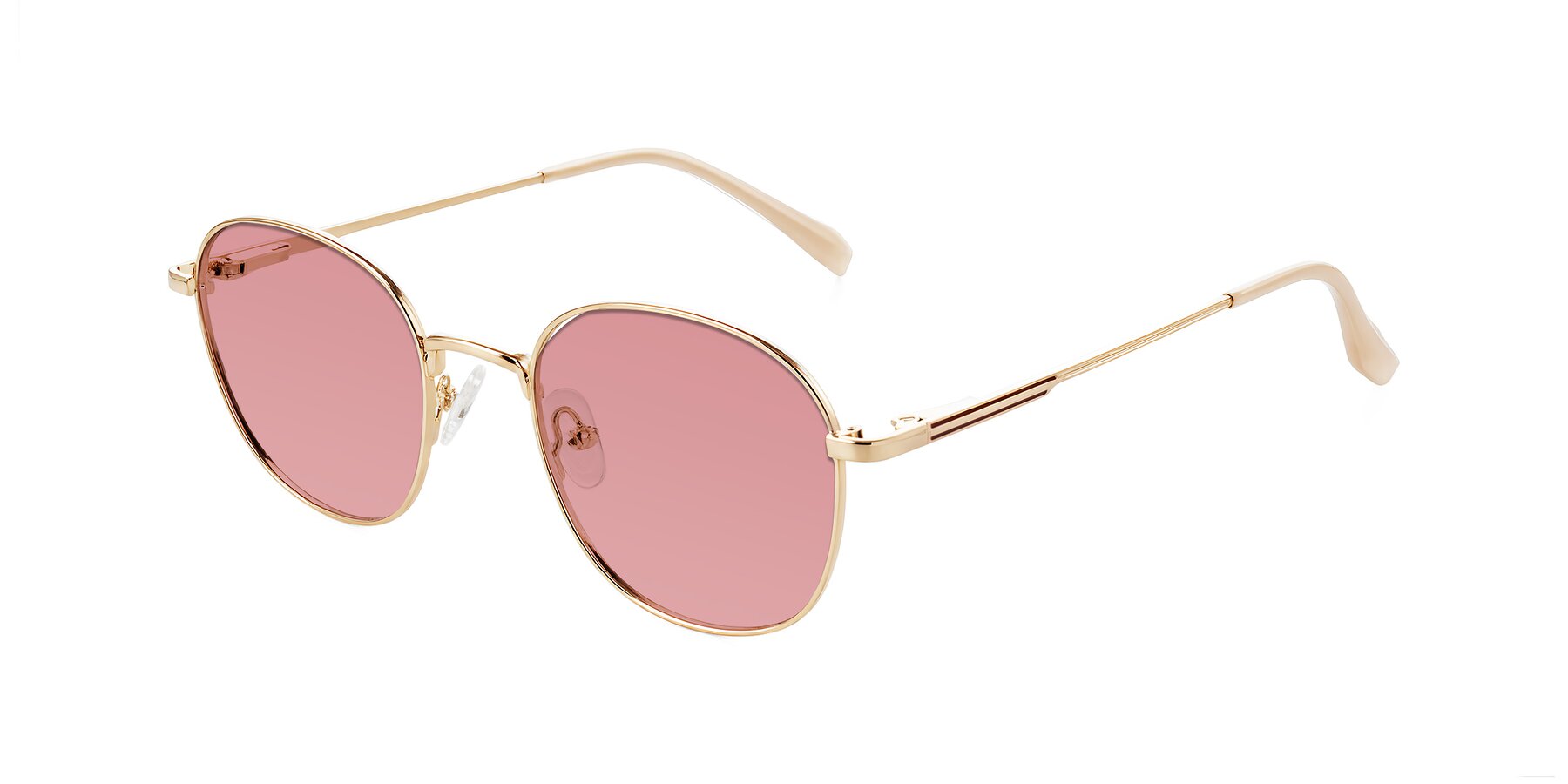 Angle of Inver in Gold with Medium Garnet Tinted Lenses