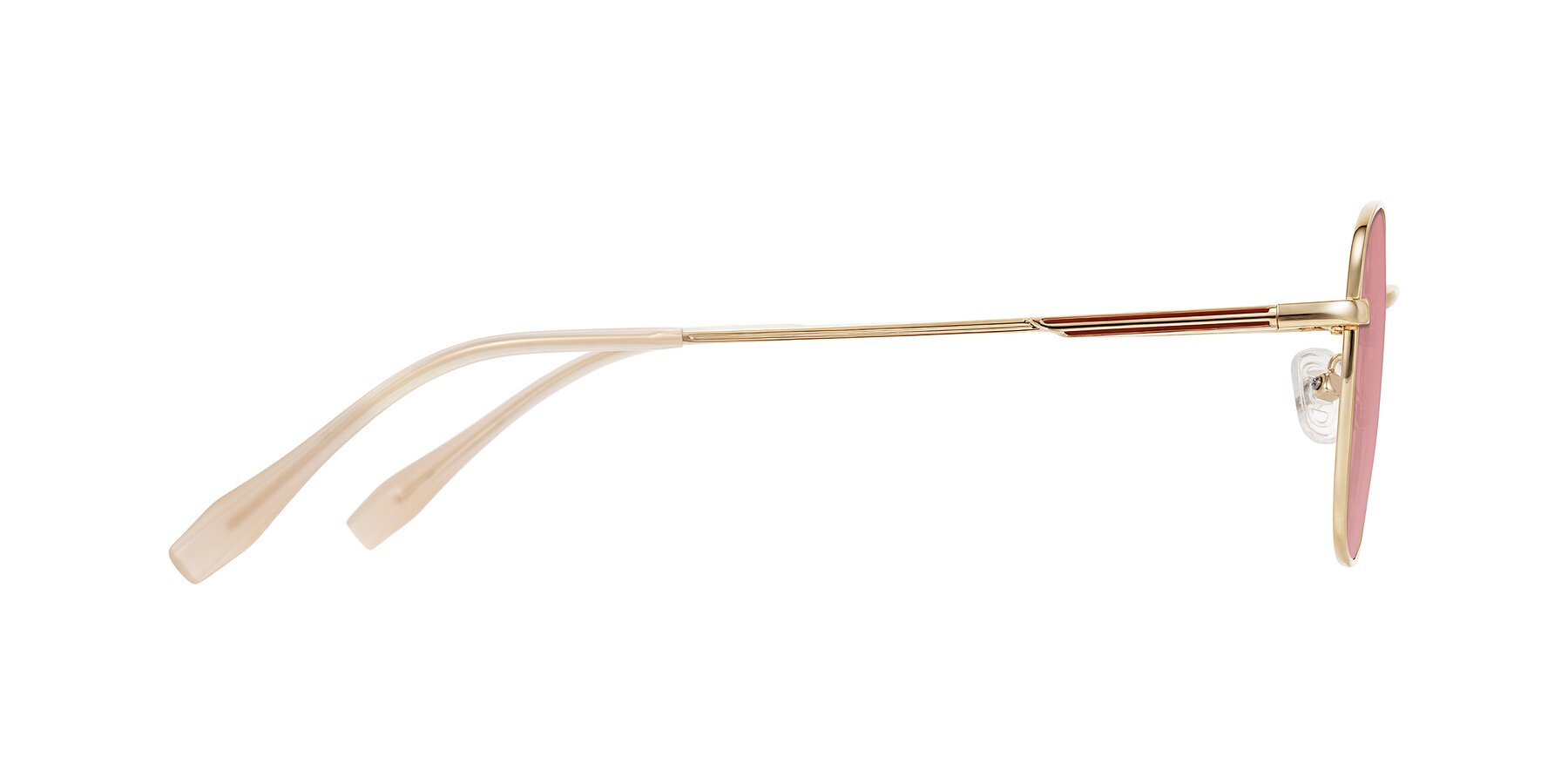 Side of Inver in Gold with Medium Garnet Tinted Lenses